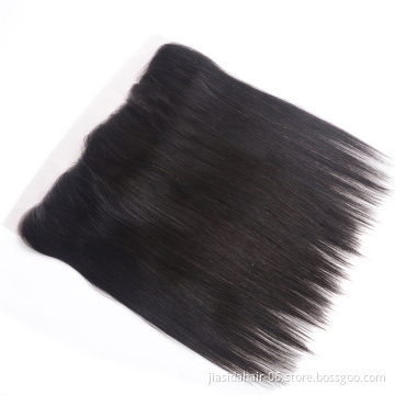 Hair Line Free Part Raw Virgin Brazilian Straight Swiss Lace Frontal with Baby Hair Ear to Ear closure size 13*4